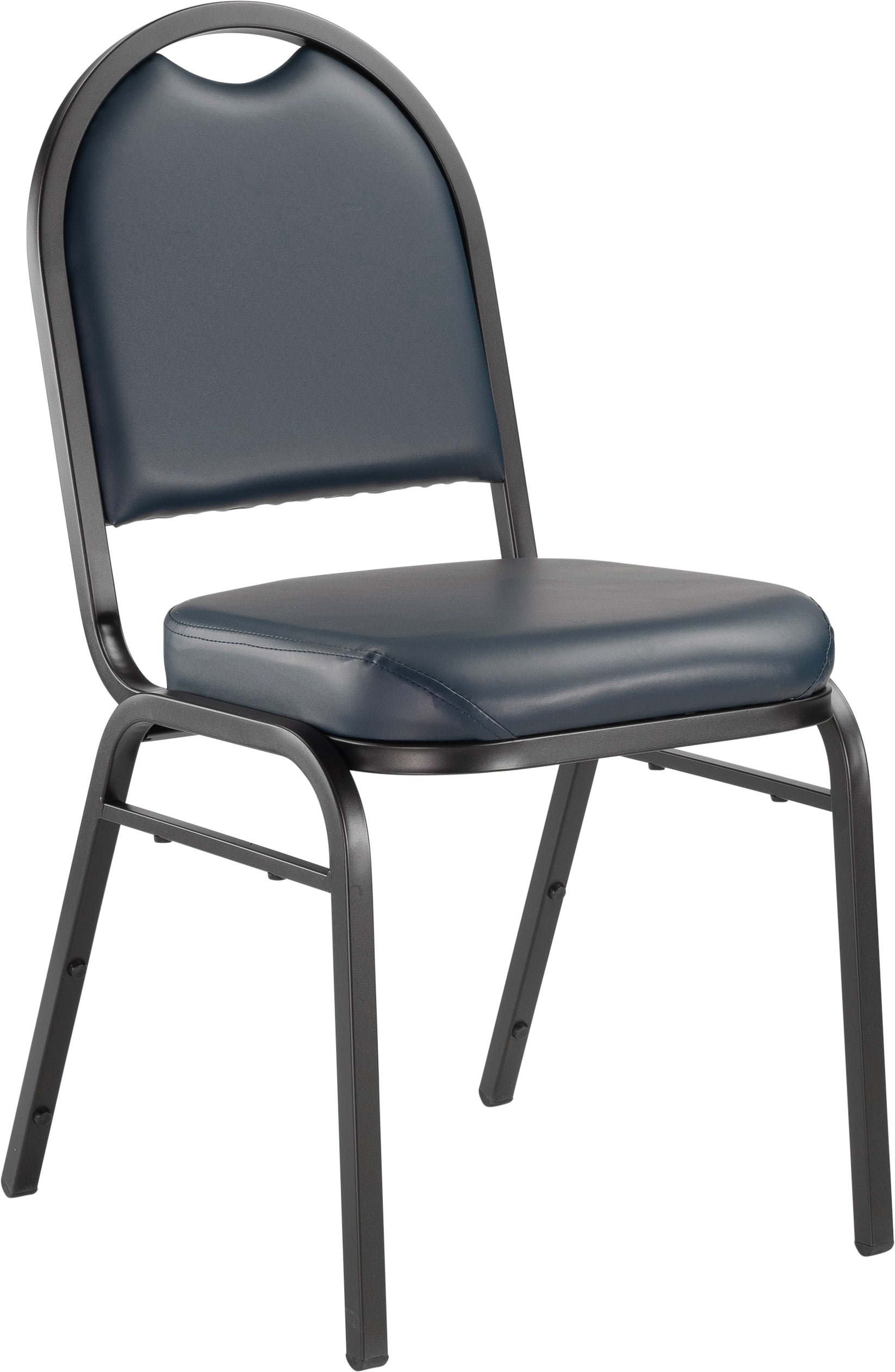NPS® 9200 Series Premium Vinyl Upholstered Stack Chair, Surface Color: Midnight Blue, Frame Color: Black Sandtex