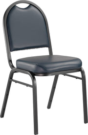NPS® 9200 Series Premium Vinyl Upholstered Stack Chair, Surface Color: Midnight Blue, Frame Color: Black Sandtex