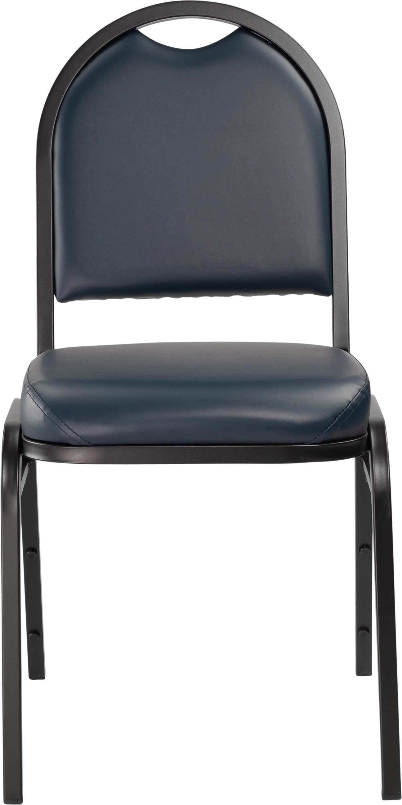 NPS® 9200 Series Premium Vinyl Upholstered Stack Chair, Surface Color: Midnight Blue, Frame Color: Black Sandtex