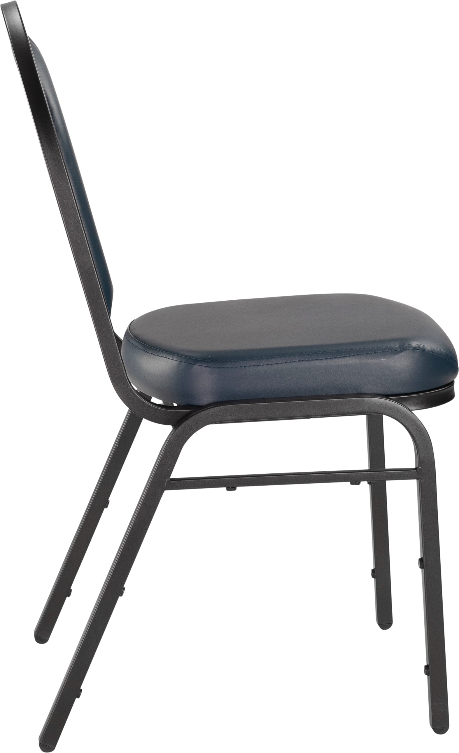 NPS® 9200 Series Premium Vinyl Upholstered Stack Chair, Surface Color: Midnight Blue, Frame Color: Black Sandtex