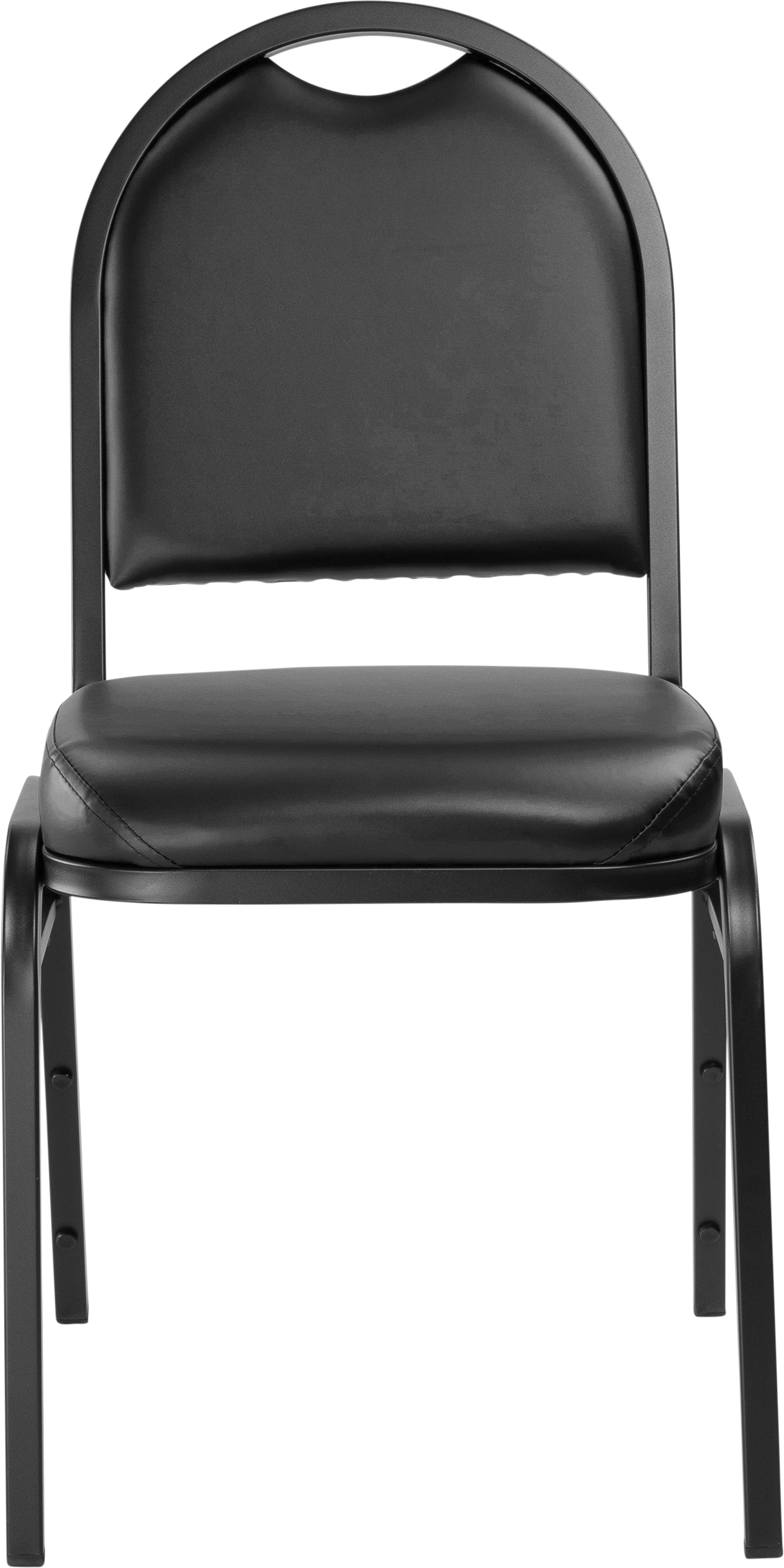 NPS® 9200 Series Premium Vinyl Upholstered Stack Chair, Surface Color: Black, Frame Color: Black Sandtex