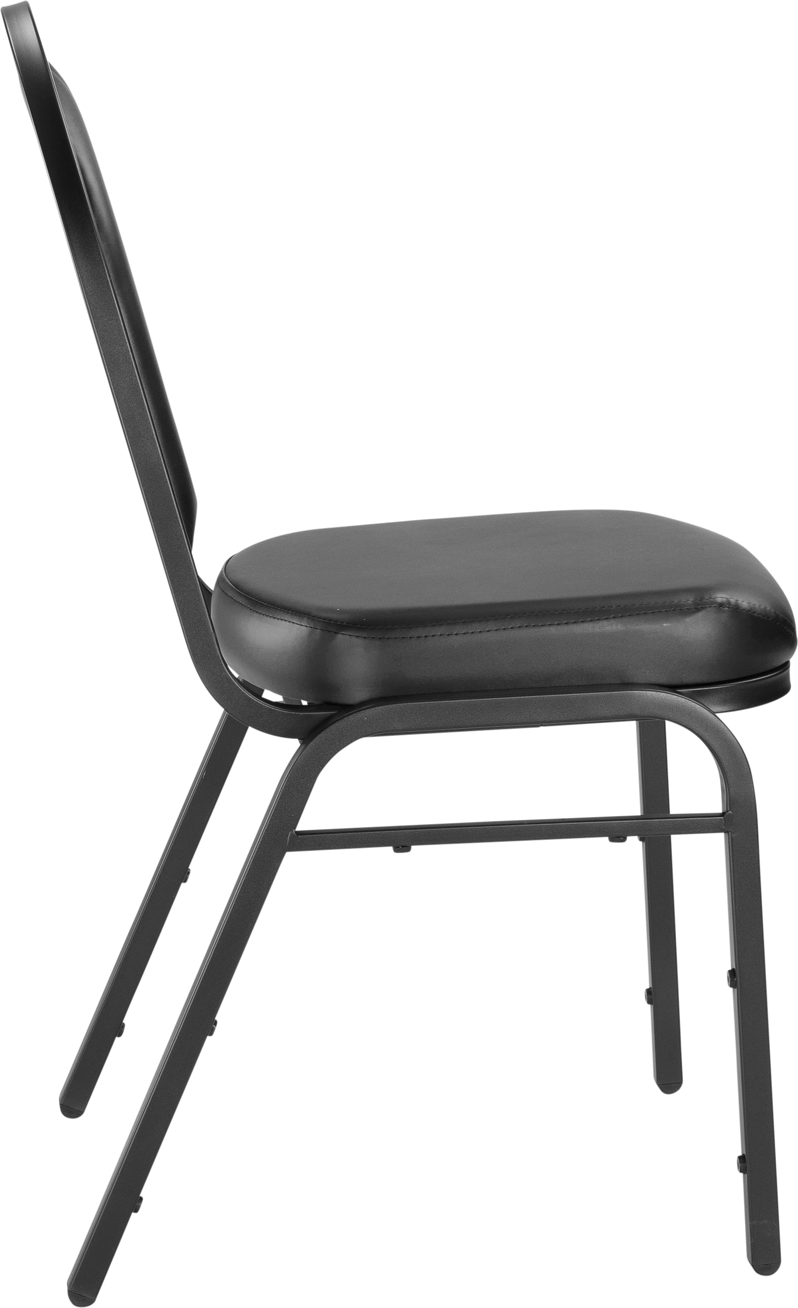 NPS® 9200 Series Premium Vinyl Upholstered Stack Chair, Surface Color: Black, Frame Color: Black Sandtex