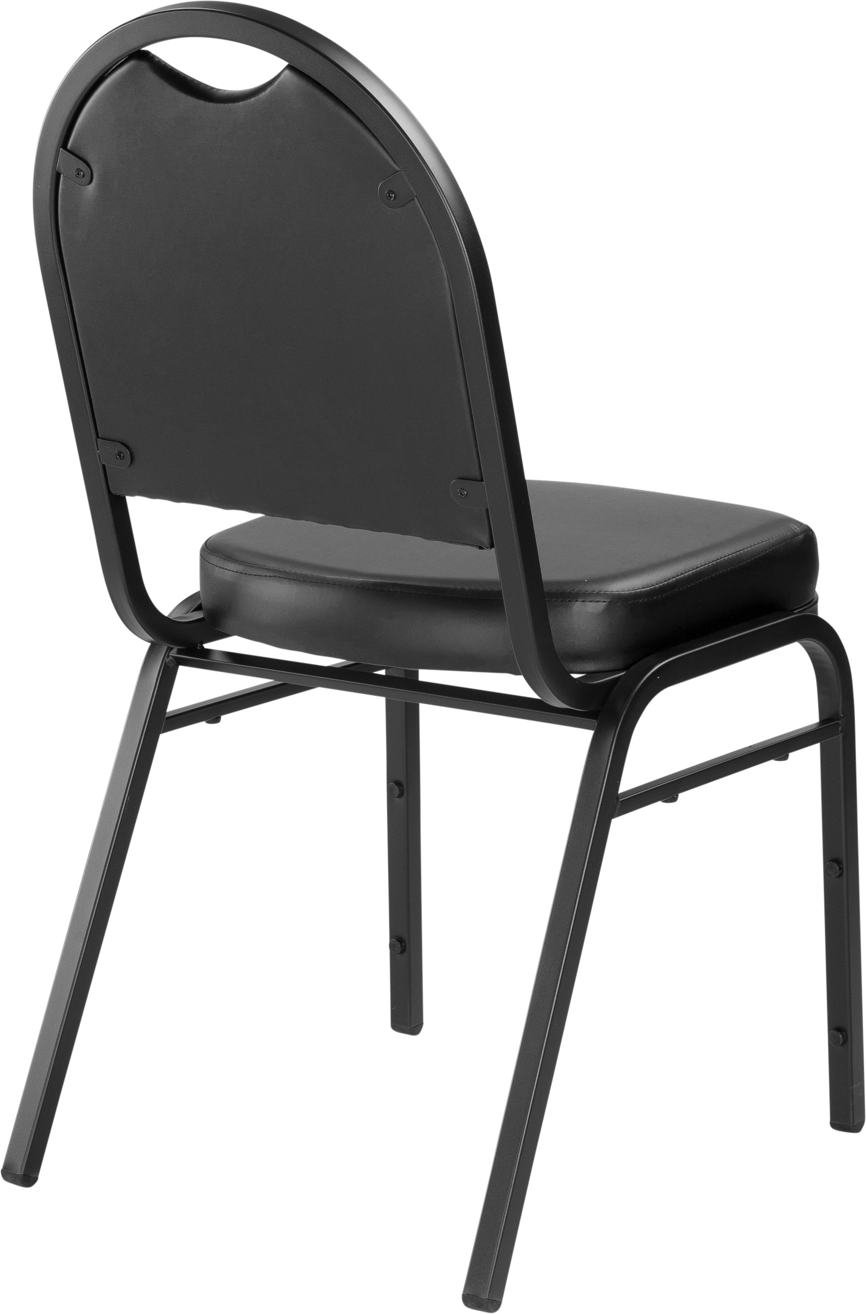 NPS® 9200 Series Premium Vinyl Upholstered Stack Chair, Surface Color: Black, Frame Color: Black Sandtex