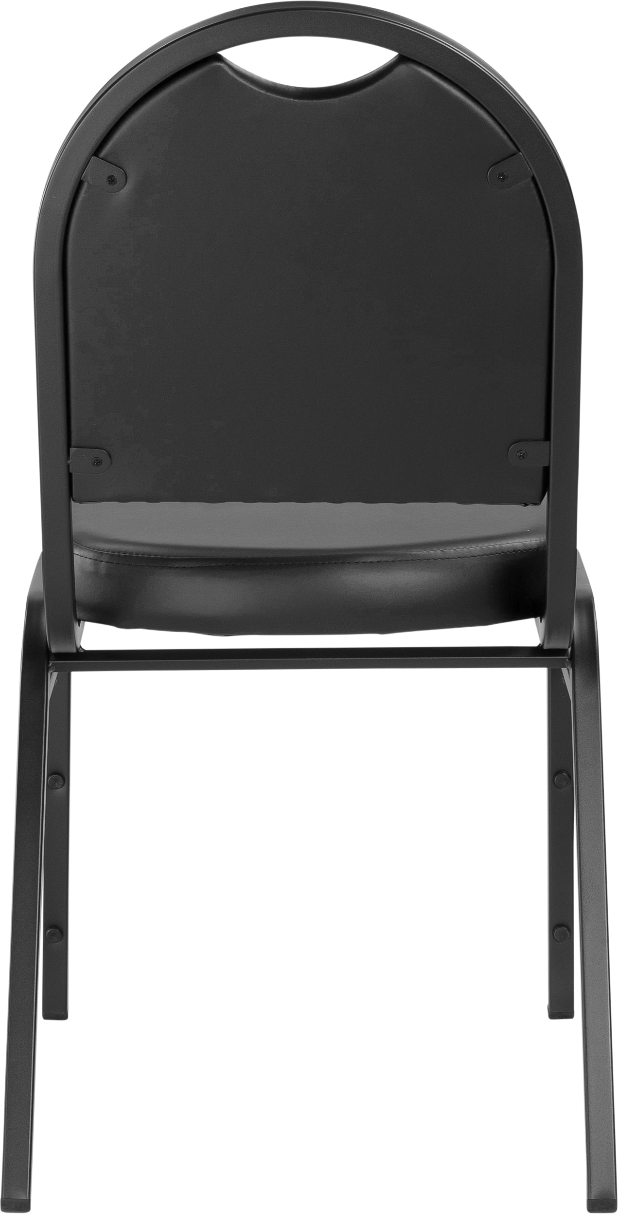 NPS® 9200 Series Premium Vinyl Upholstered Stack Chair, Surface Color: Black, Frame Color: Black Sandtex