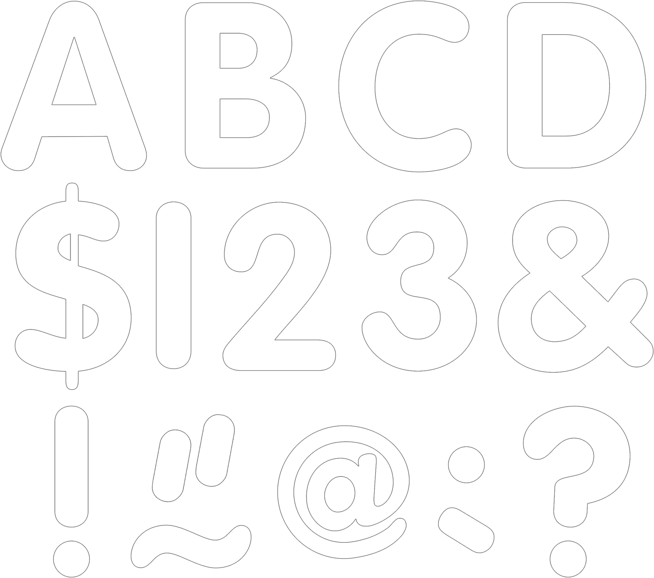 White 2" Classic Letters Uppercase Pack