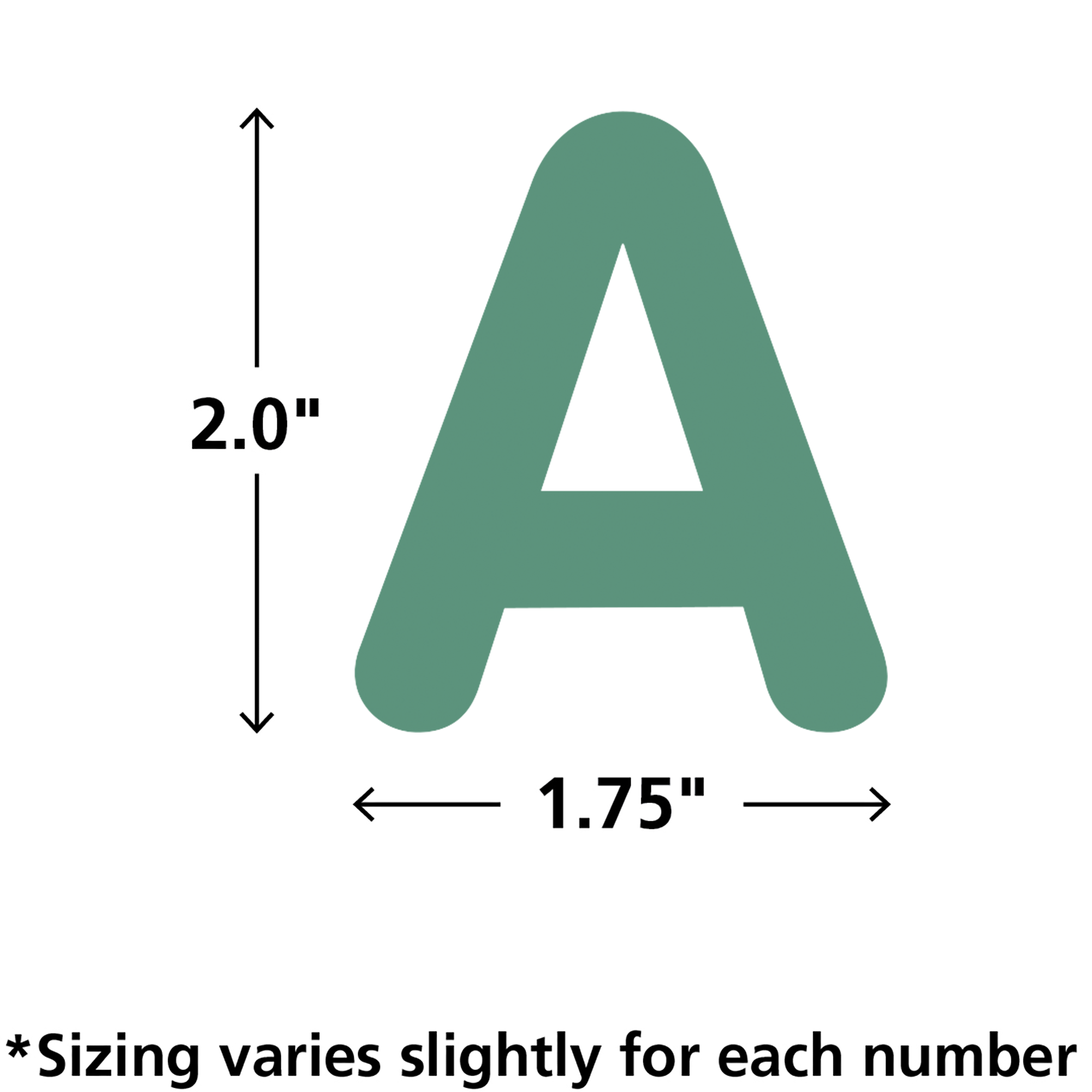 Eucalyptus Green 2" Classic Letters Uppercase Pack
