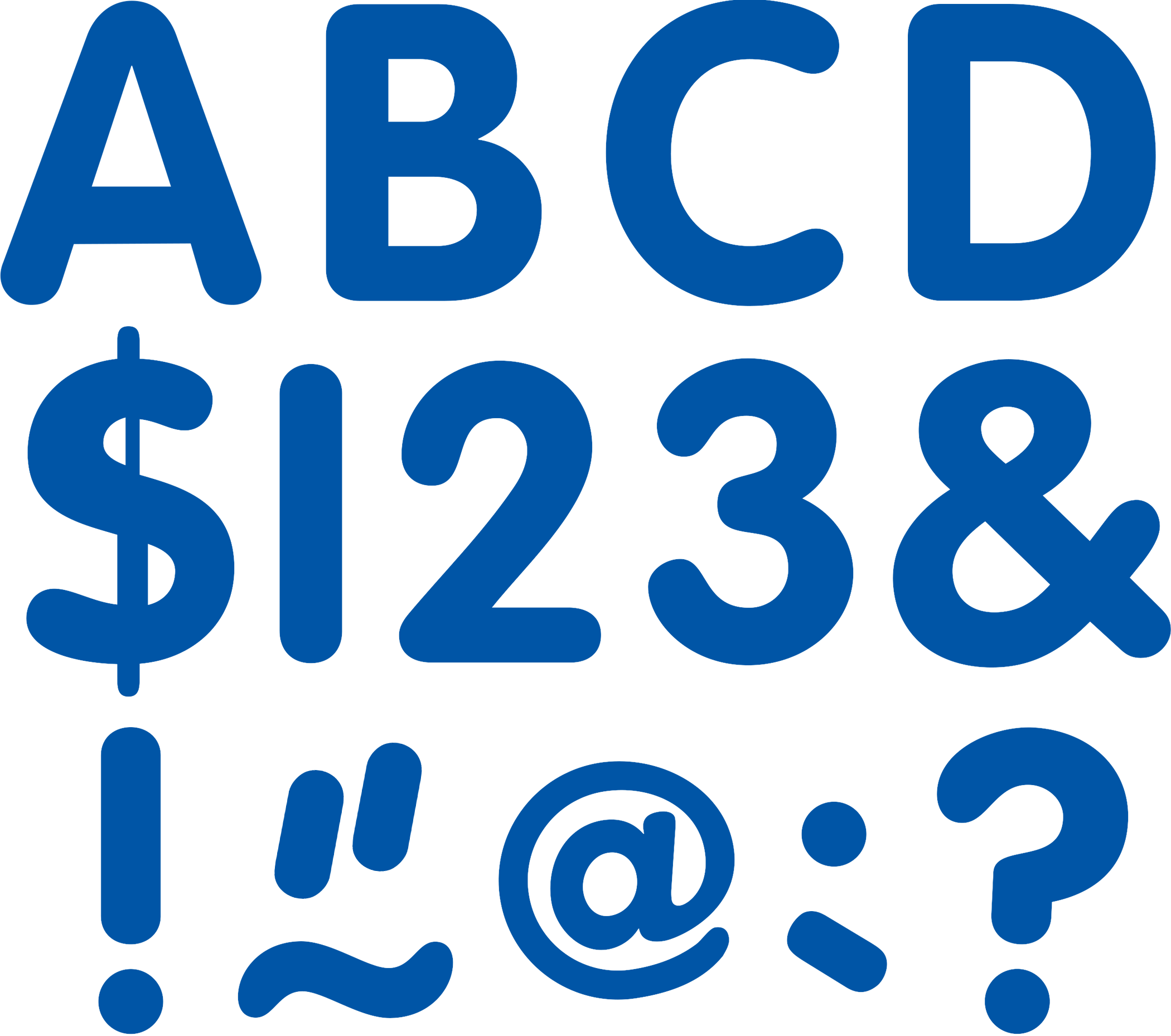 Blue 2" Classic Letters Uppercase Pack