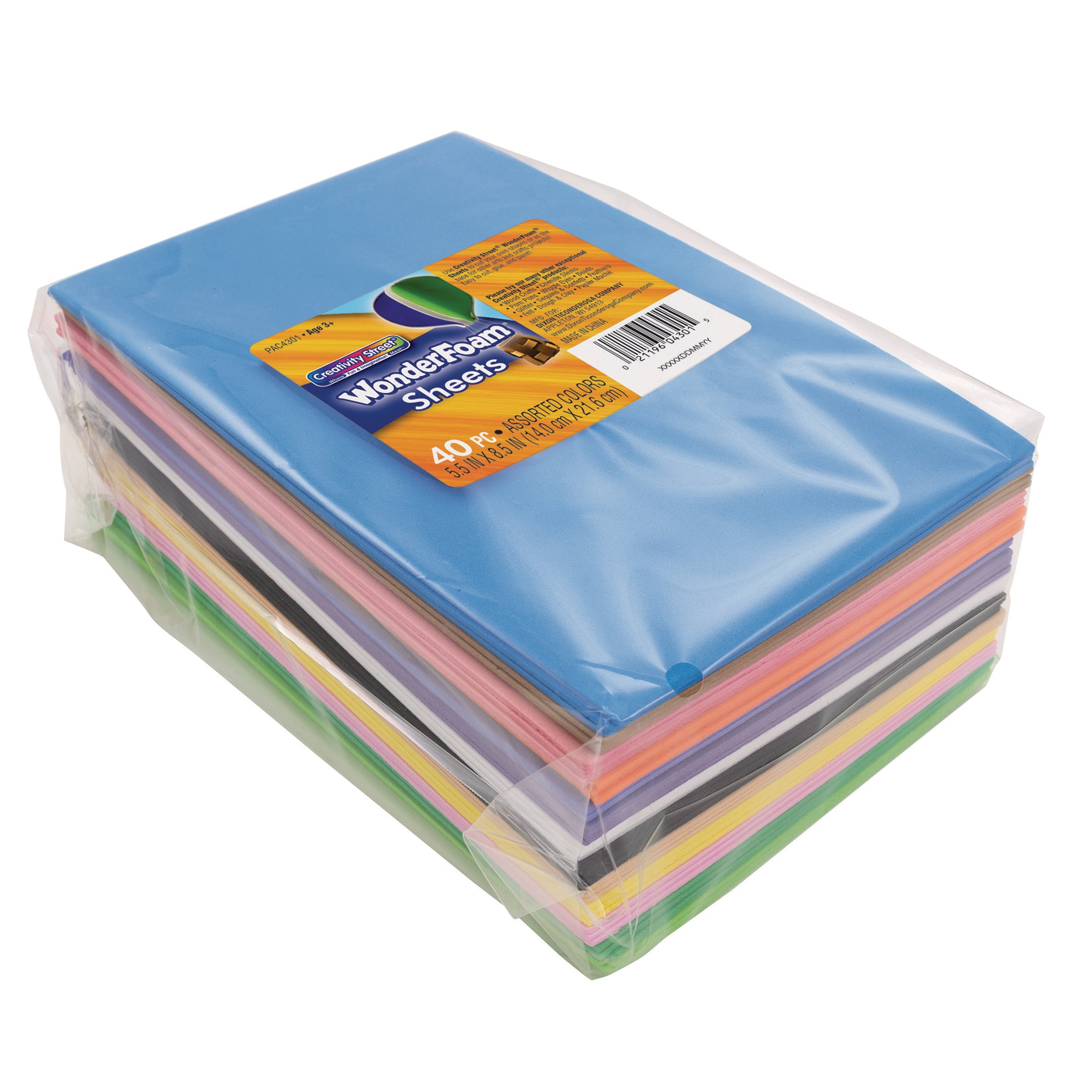 WonderFoam® Sheets, Assorted Colors, 5.5" x 8.5", 40 Sheets