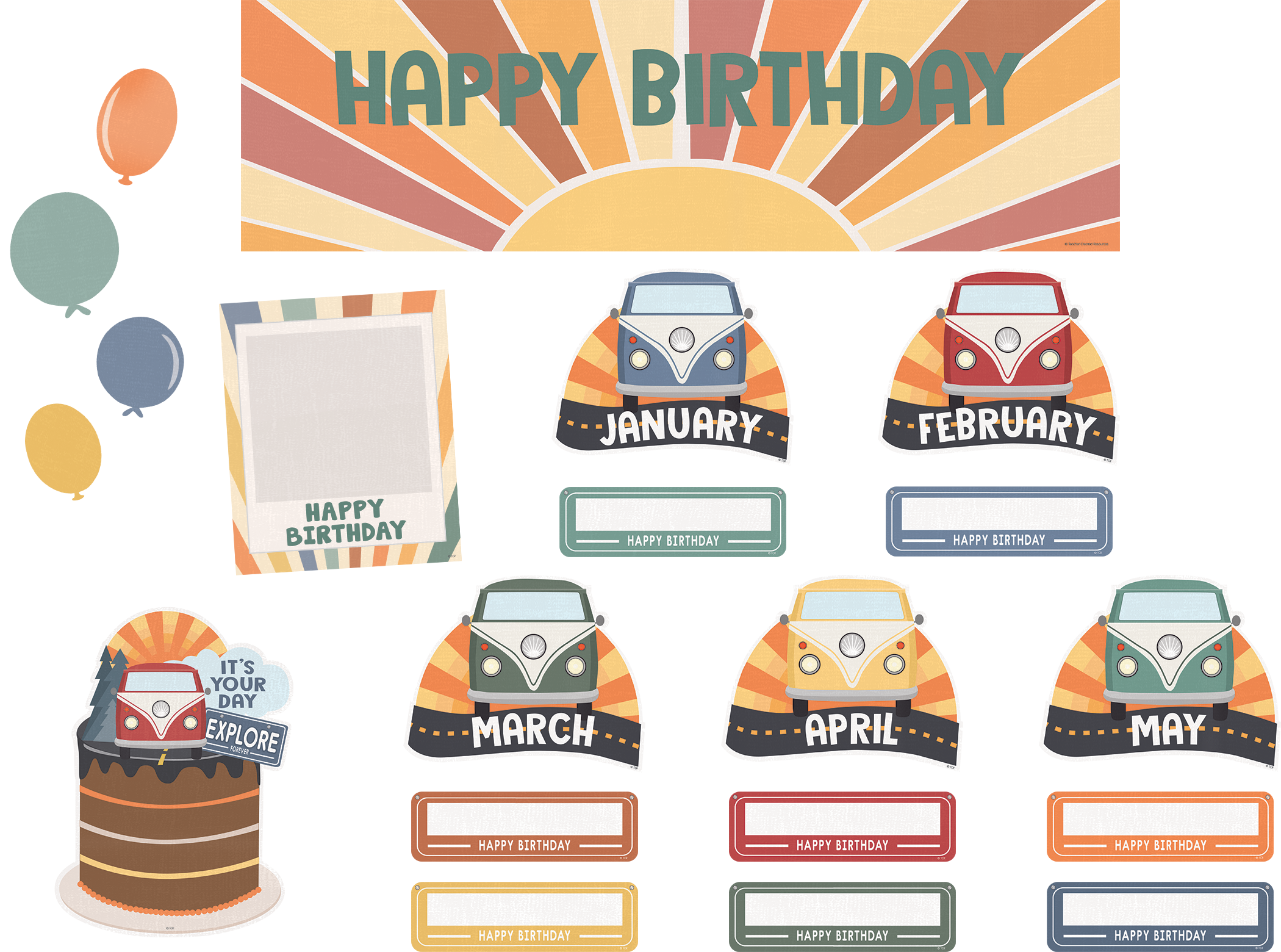 Moving Mountains Road Trip Happy Birthday Mini Bulletin Board