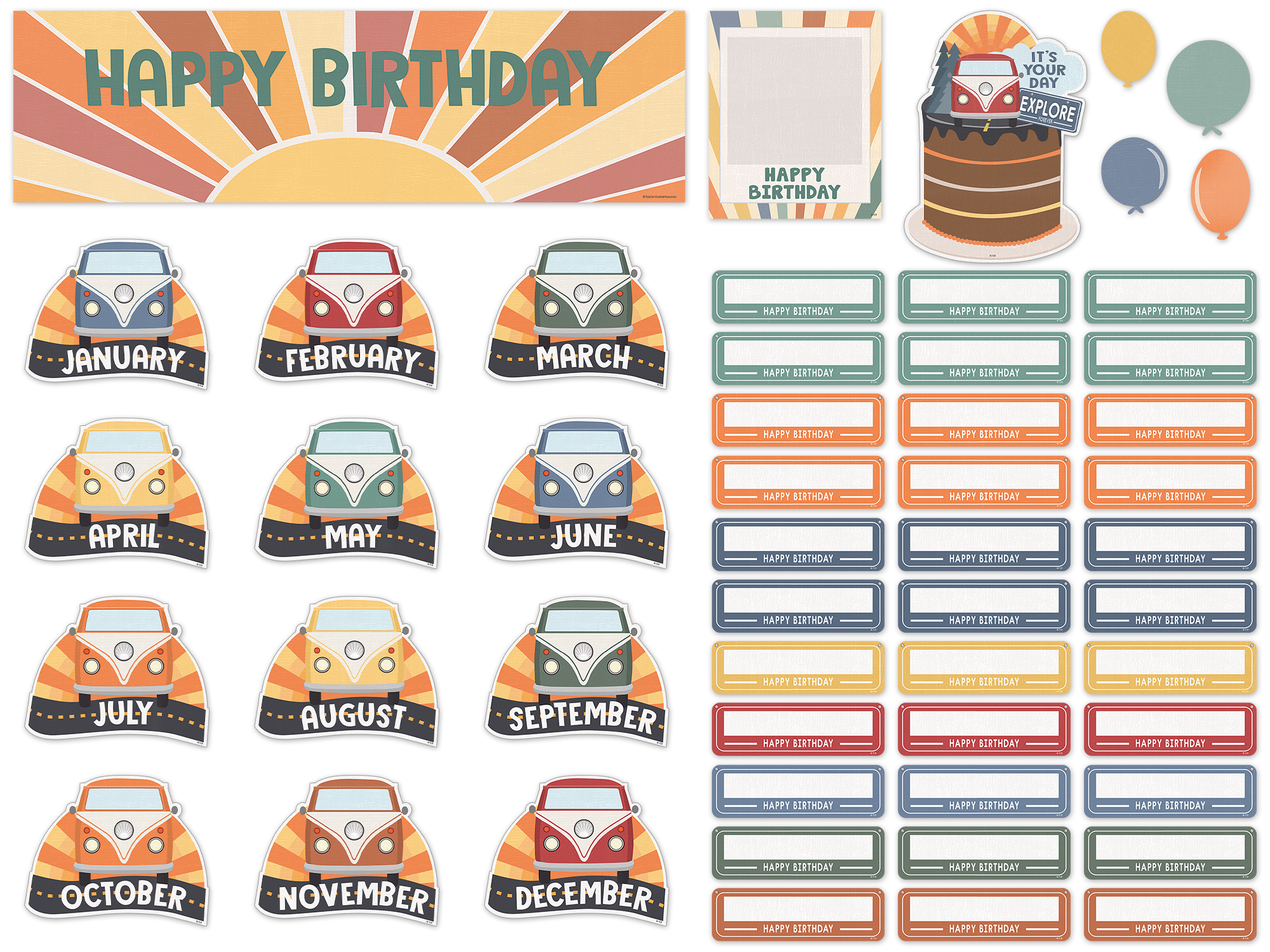Moving Mountains Road Trip Happy Birthday Mini Bulletin Board