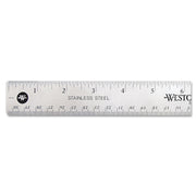12" Stainless Steel Office Ruler With Non Slip Cork Base