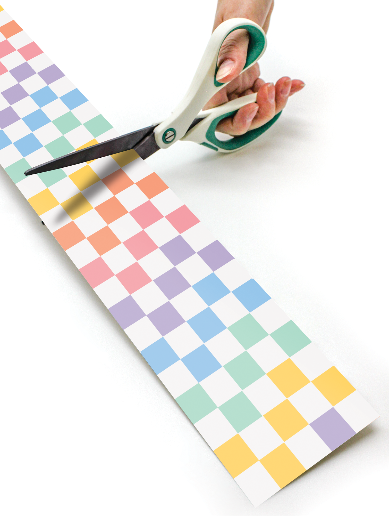 Cool for School Checkers Straight Rolled Border Trim