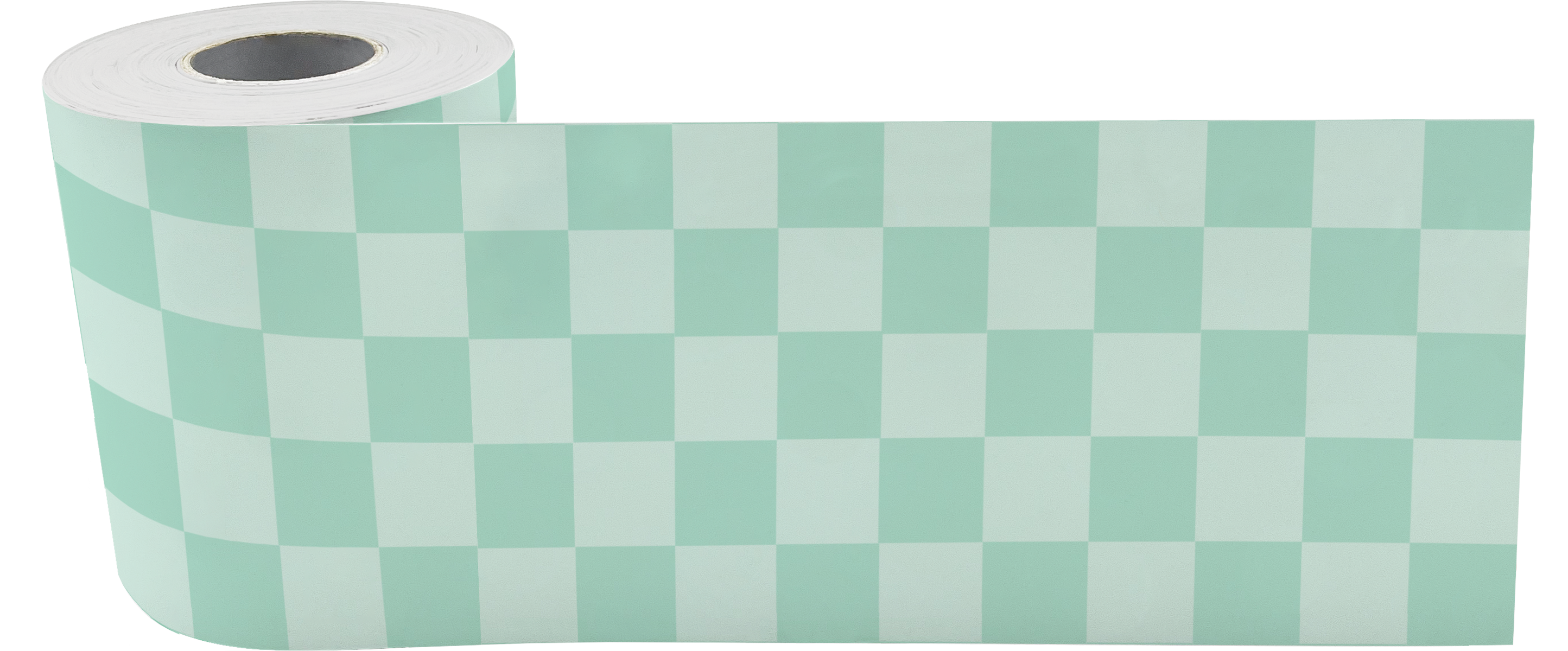 Cool for School Green Checkers Straight Rolled Border Trim