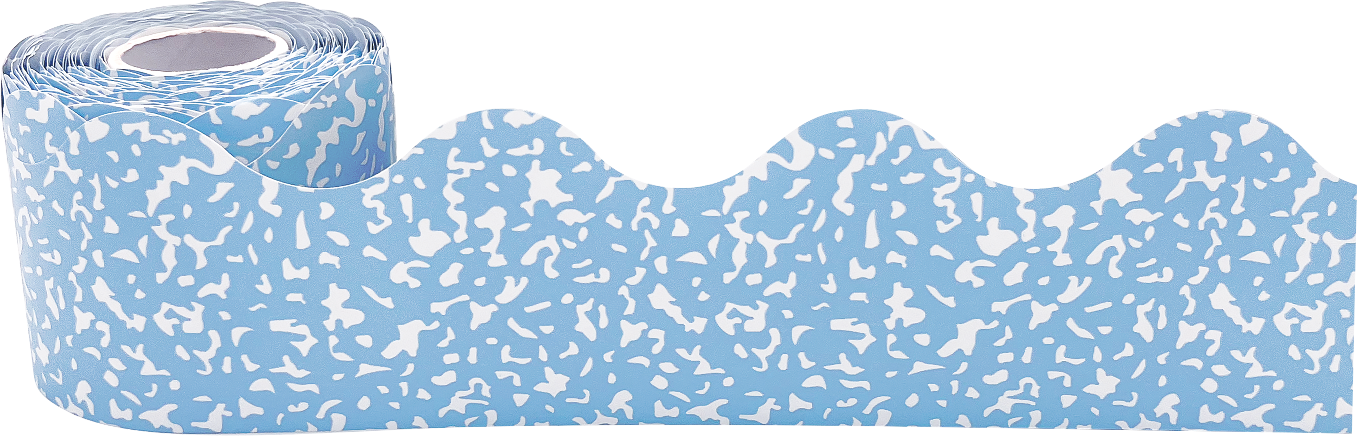 Composition Blue Scalloped Rolled Border Trim