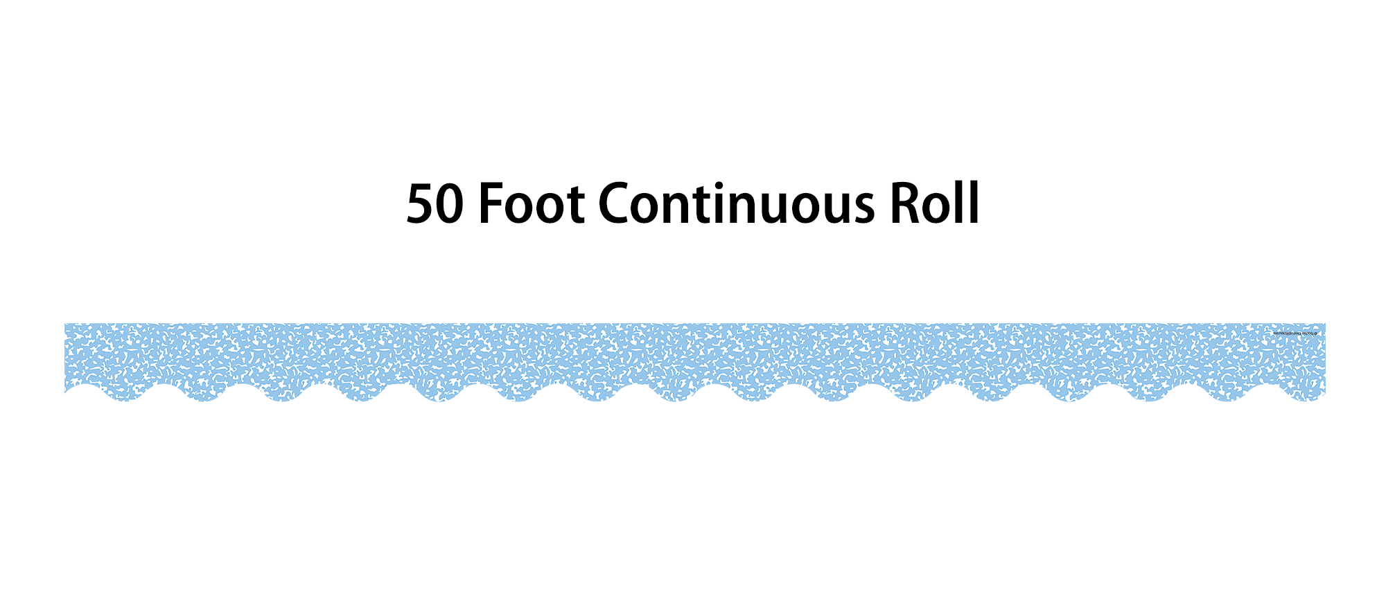 Composition Blue Scalloped Rolled Border Trim