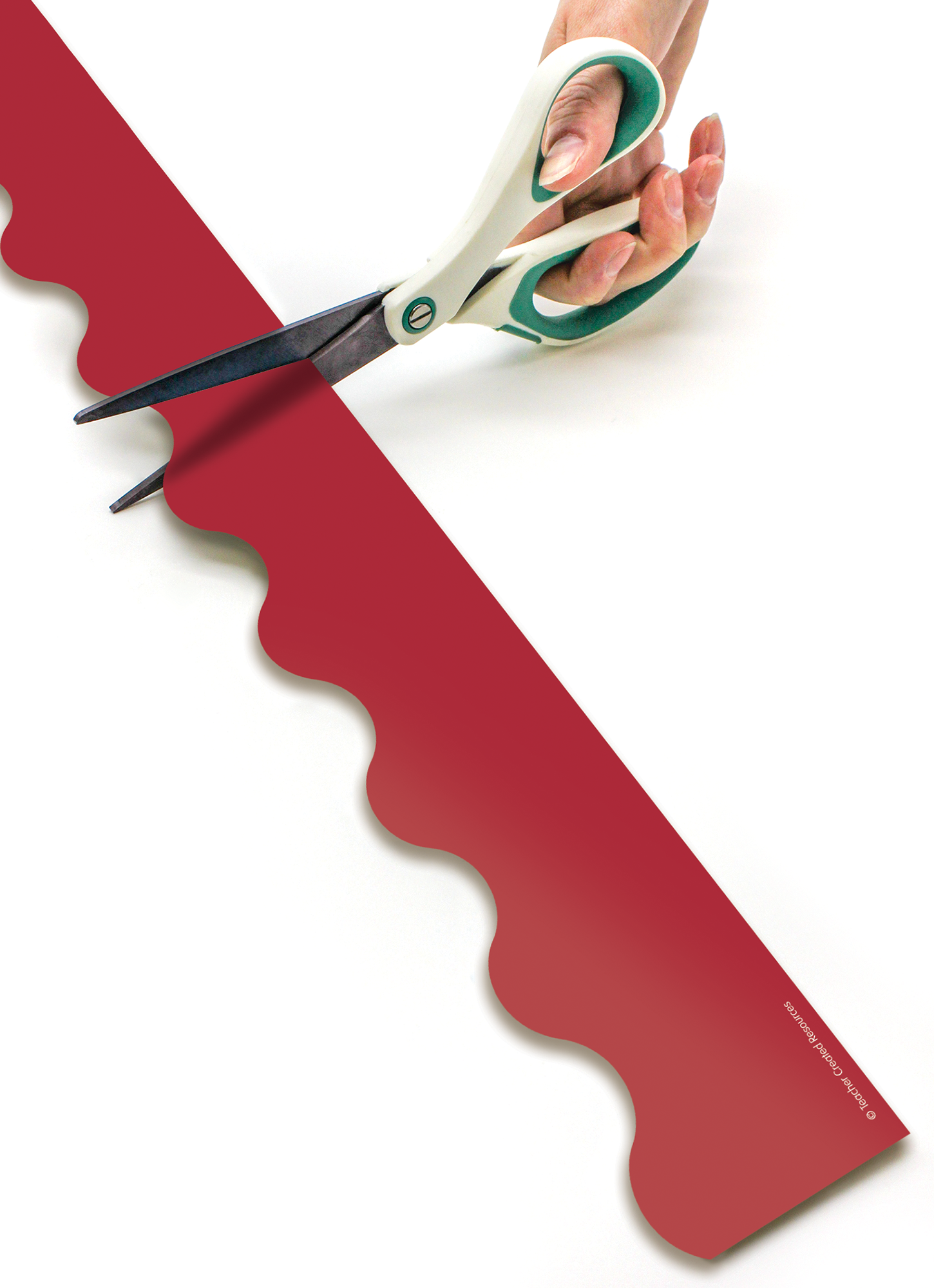 Cranberry Red Scalloped Rolled Border Trim