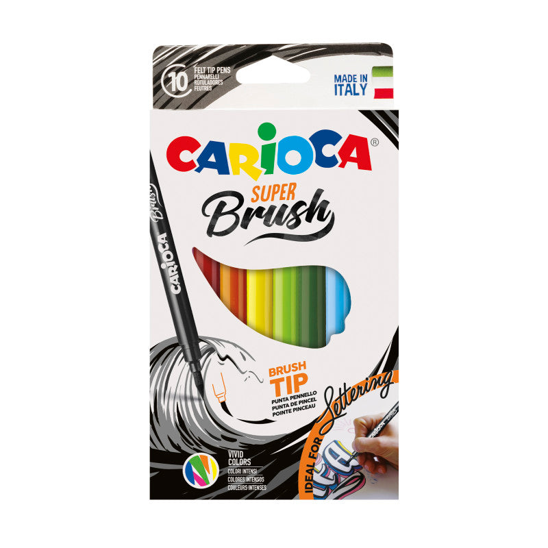 Super Brush Washable Felt Tip Pens - 10 Pieces
