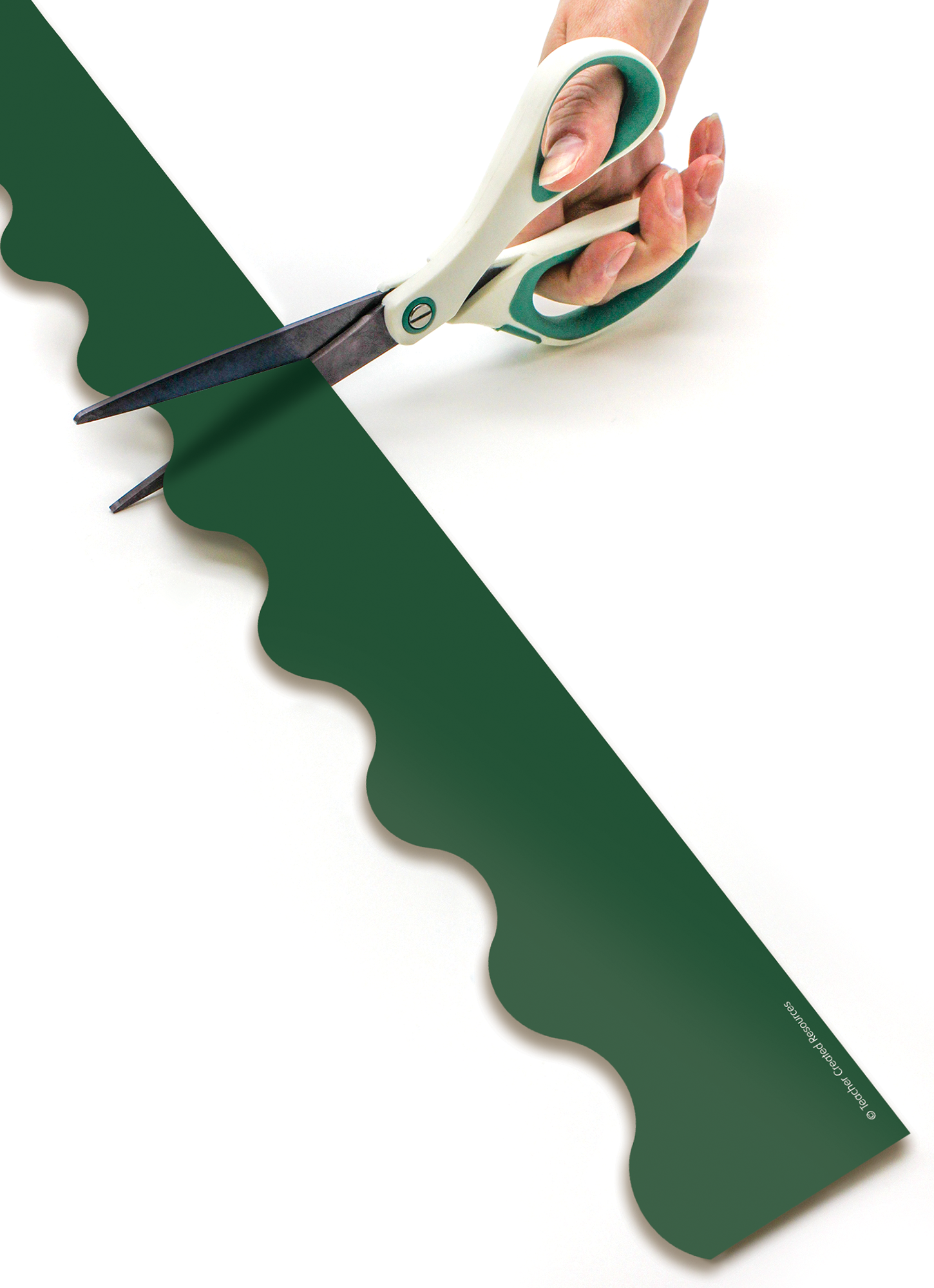 Pine Green Scalloped Rolled Border Trim