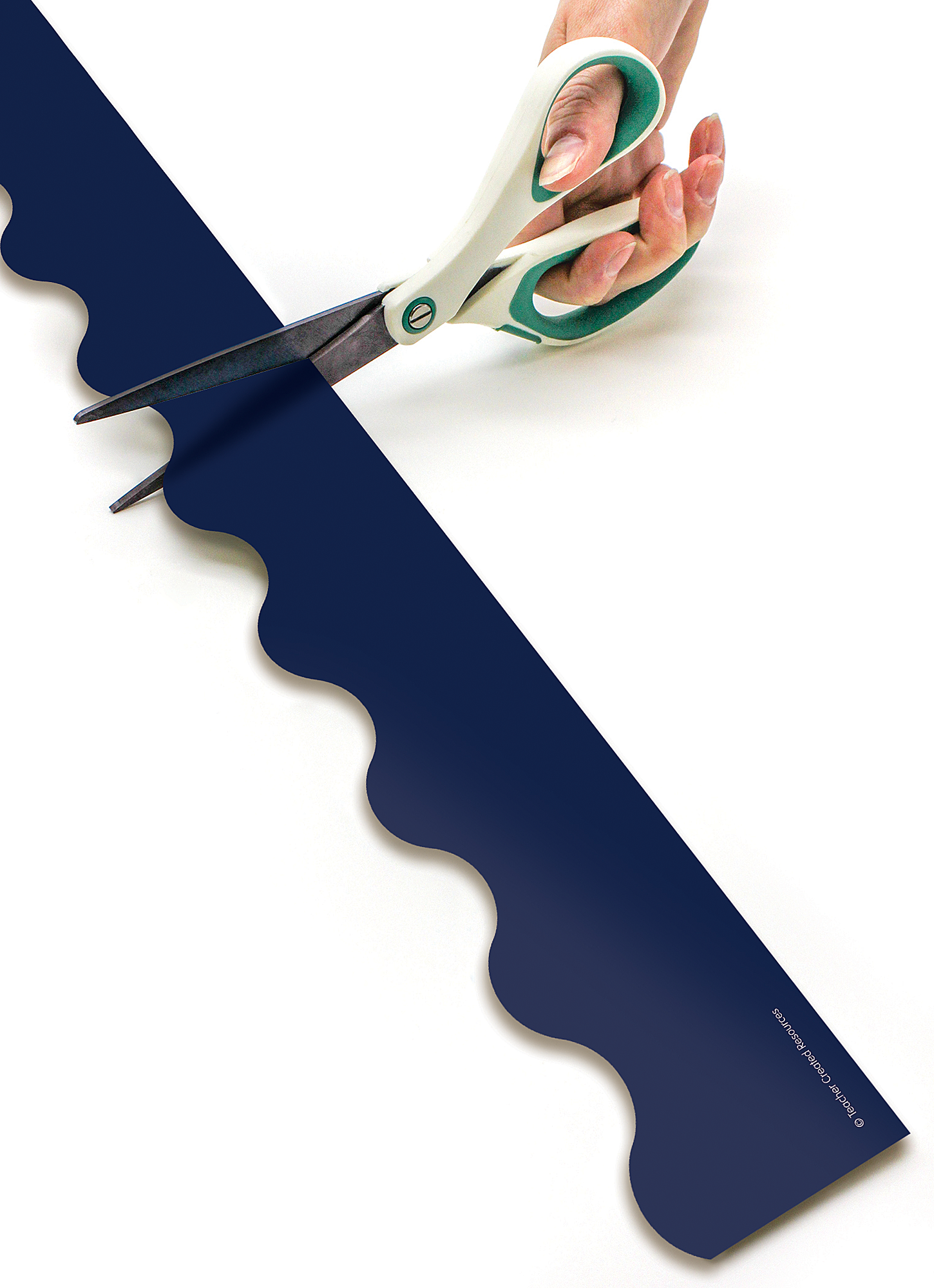 Navy Blue Scalloped Rolled Border Trim