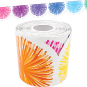 Colorful Poms Scalloped Die-Cut Rolled Border Trim
