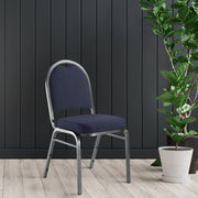 NPS® 9200 Series Premium Fabric Upholstered Stack Chair, Surface Color: Midnight Blue, Frame Color: Silvervein