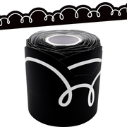Black with White Squiggles Die-Cut Rolled Border Trim