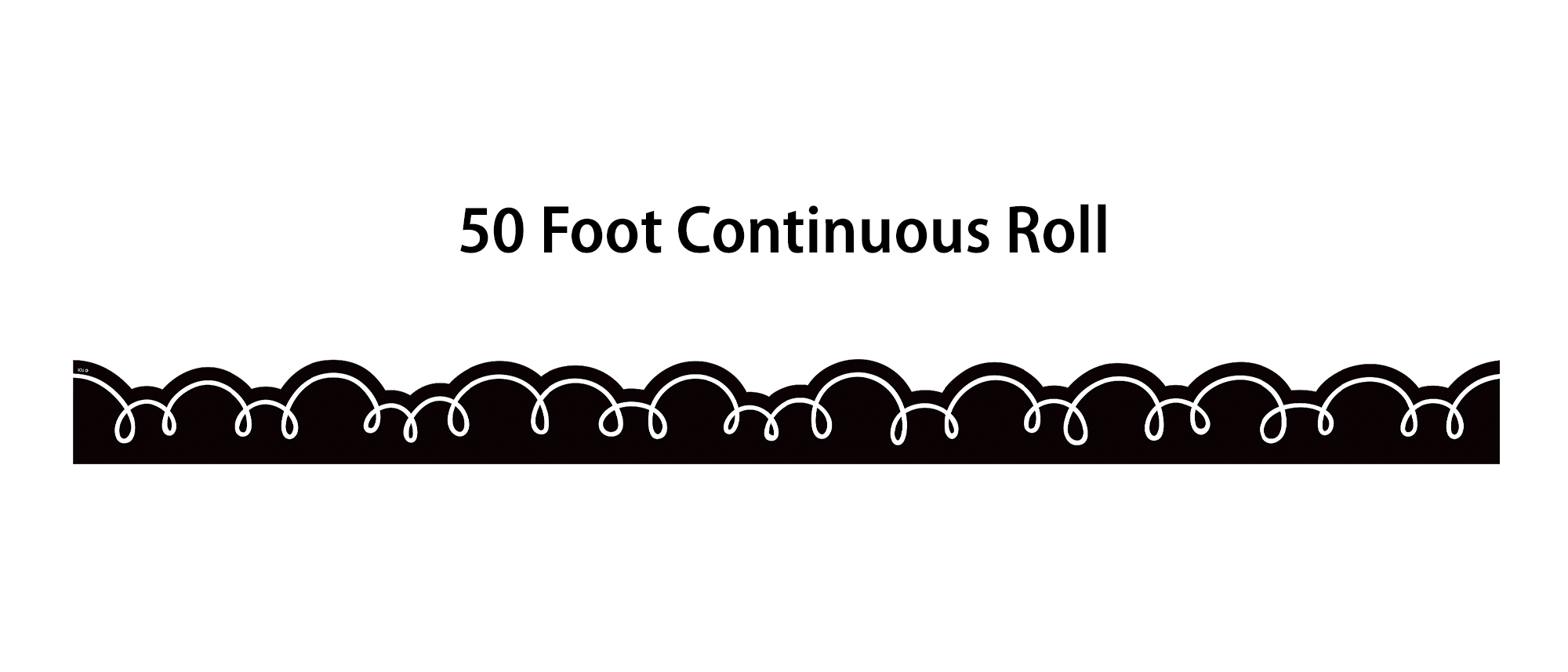 Black with White Squiggles Die-Cut Rolled Border Trim