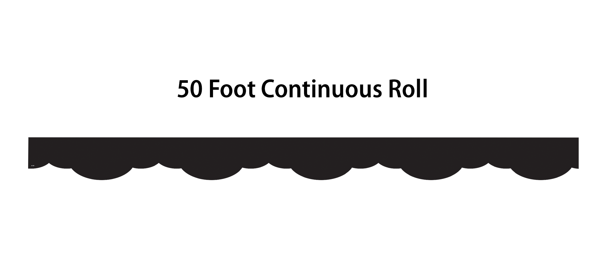 Black Fancy Scallops Rolled Border Trim