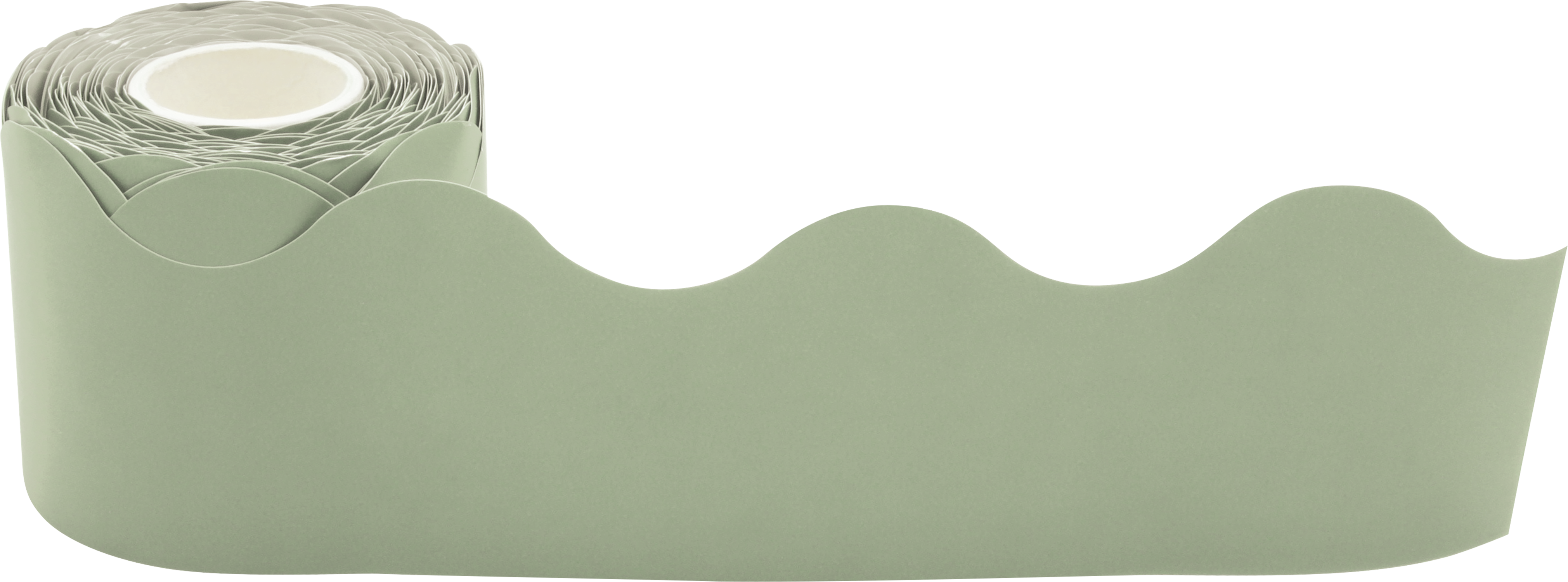 Sage Green Scalloped Rolled Border Trim