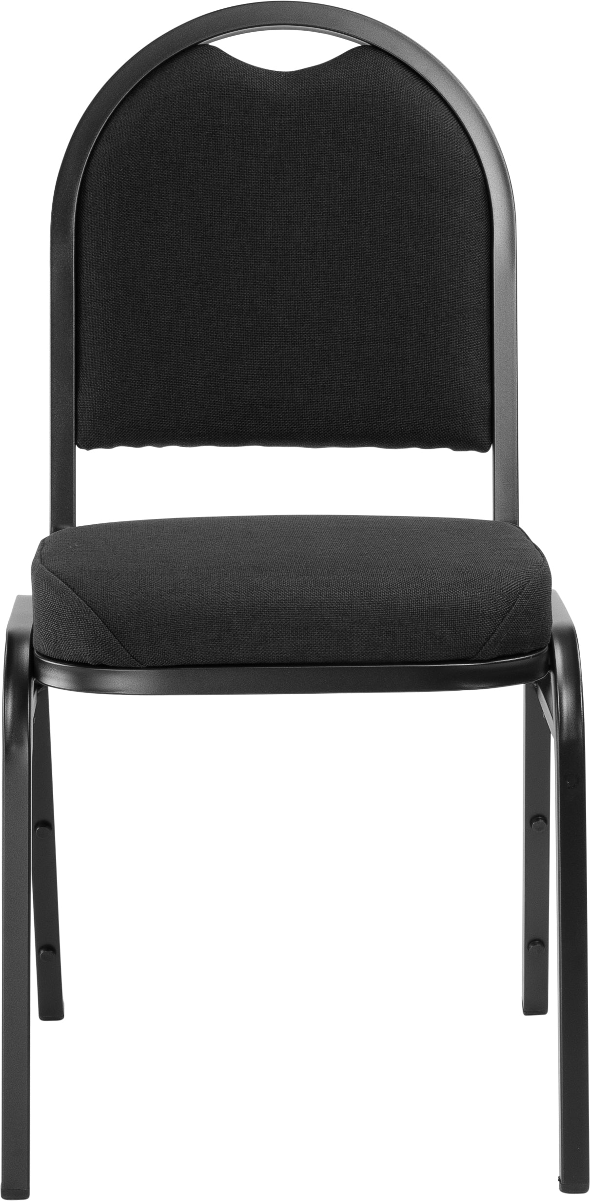 NPS® 9200 Series Premium Fabric Upholstered Stack Chair, Surface Color: Ebony Black, Frame Color: Black Sandtex