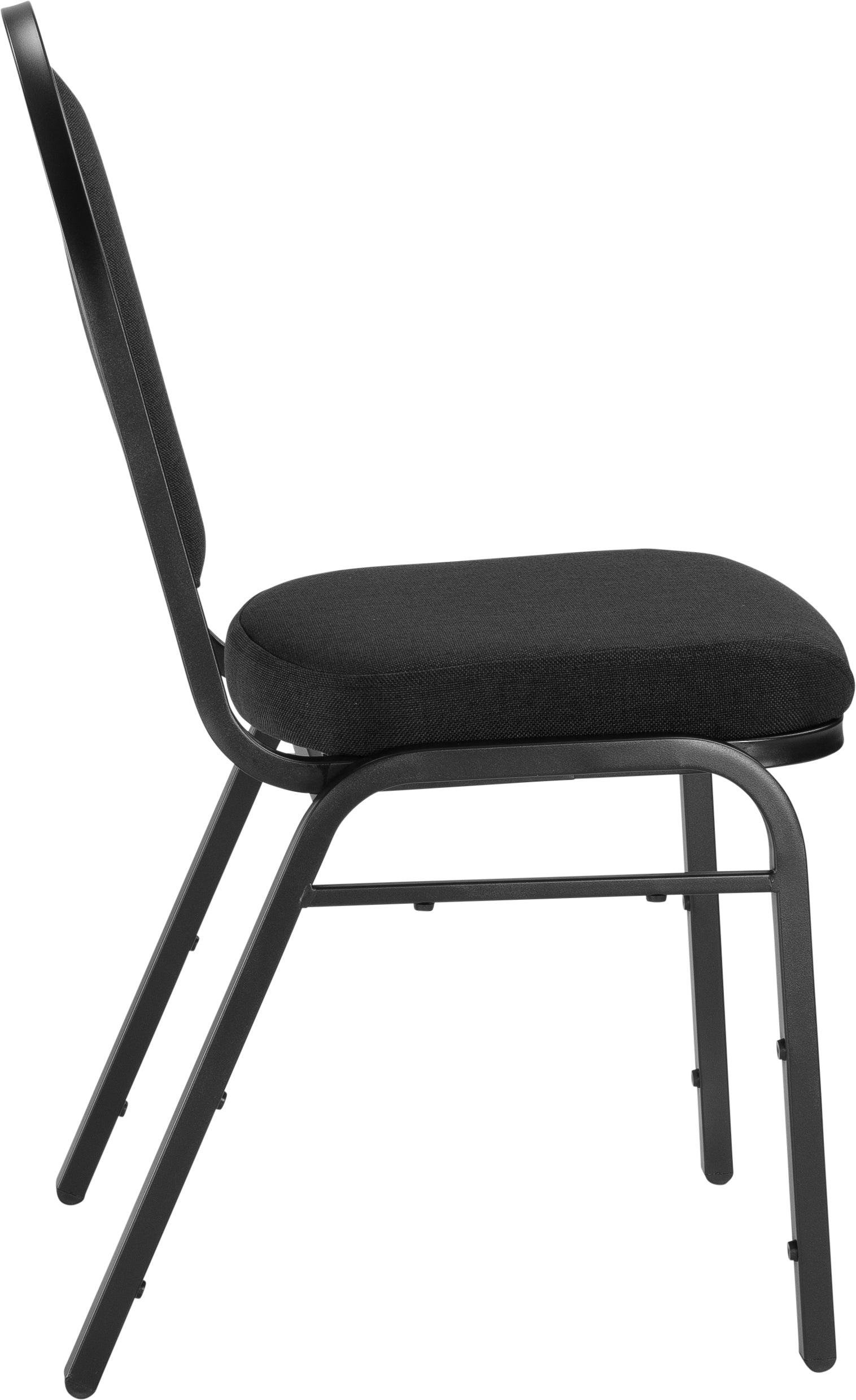 NPS® 9200 Series Premium Fabric Upholstered Stack Chair, Surface Color: Ebony Black, Frame Color: Black Sandtex