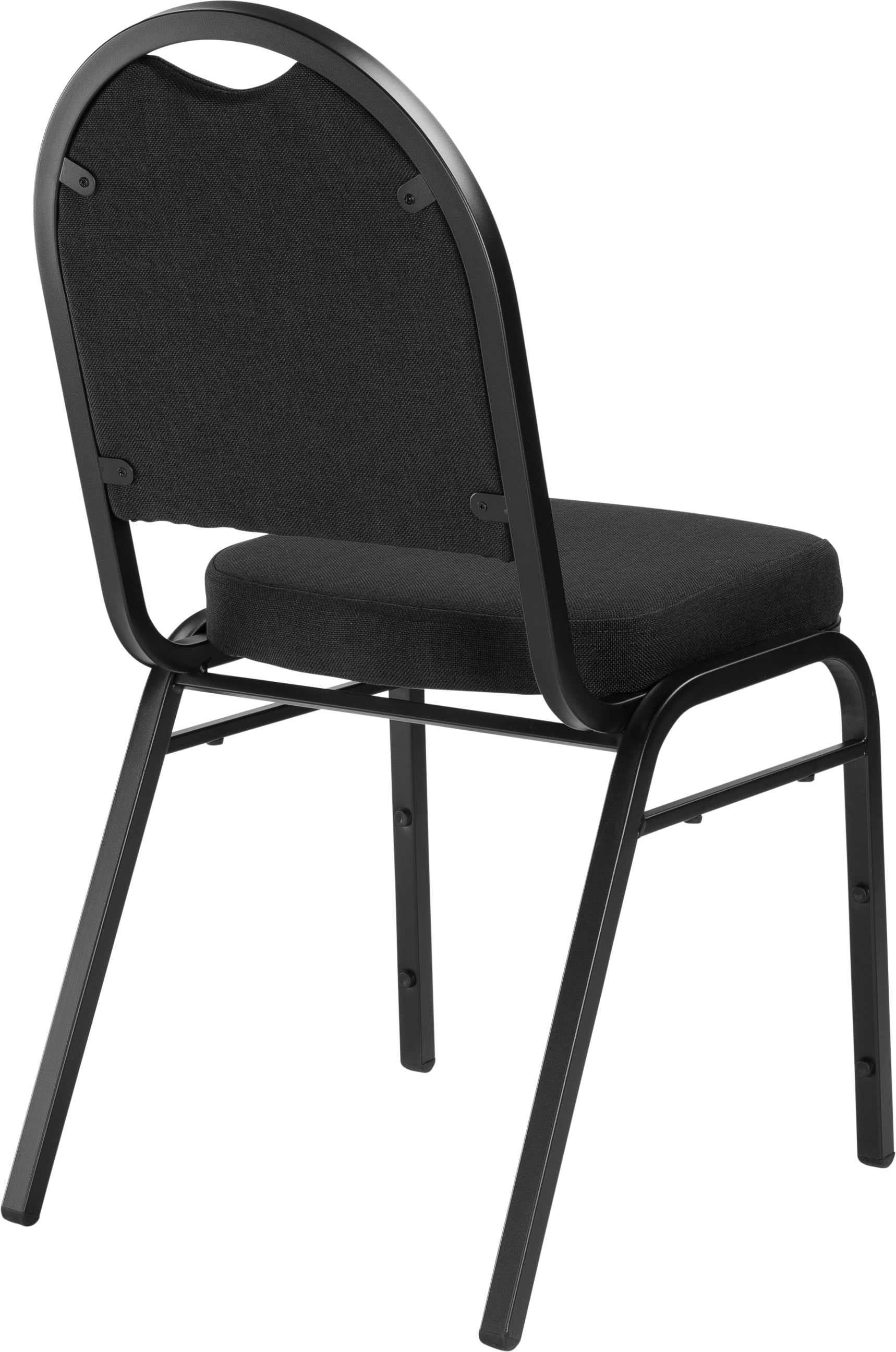 NPS® 9200 Series Premium Fabric Upholstered Stack Chair, Surface Color: Ebony Black, Frame Color: Black Sandtex