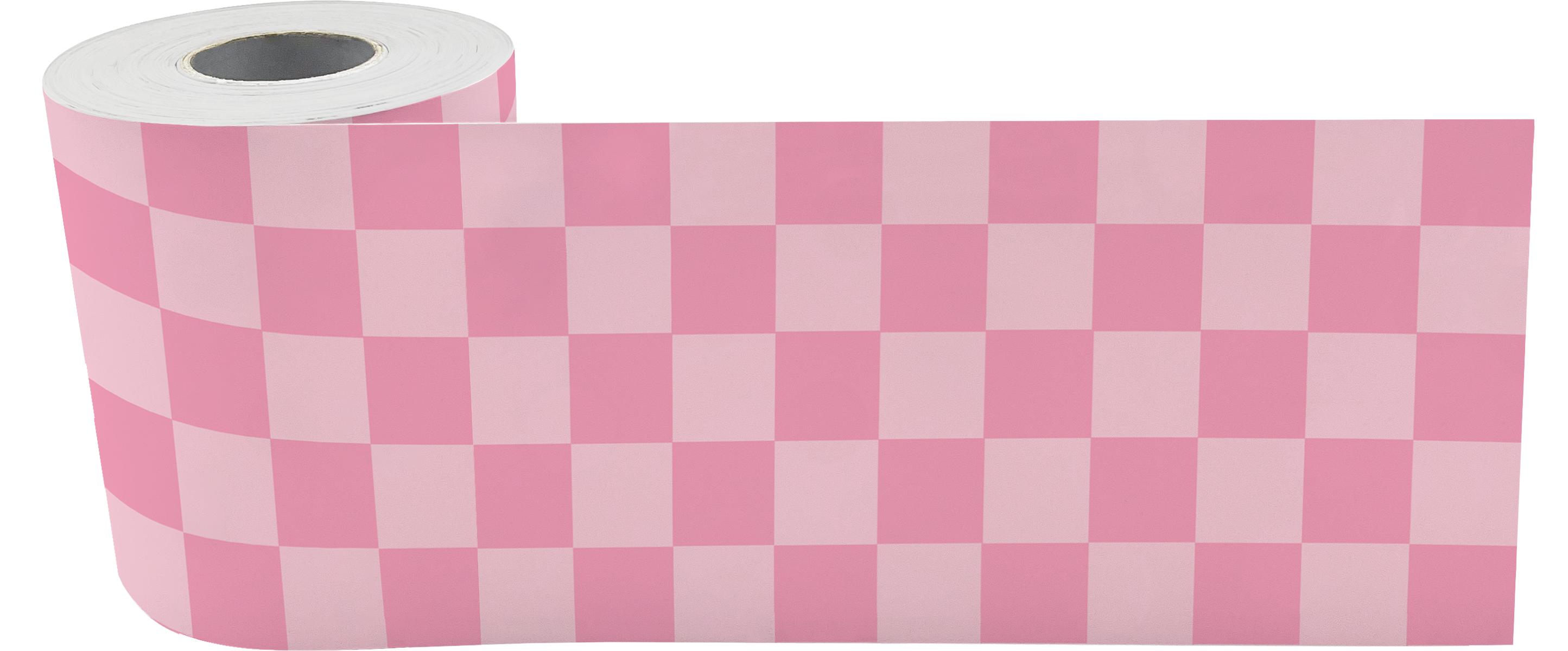 Cool for School Pink Checkers Straight Rolled Border Trim
