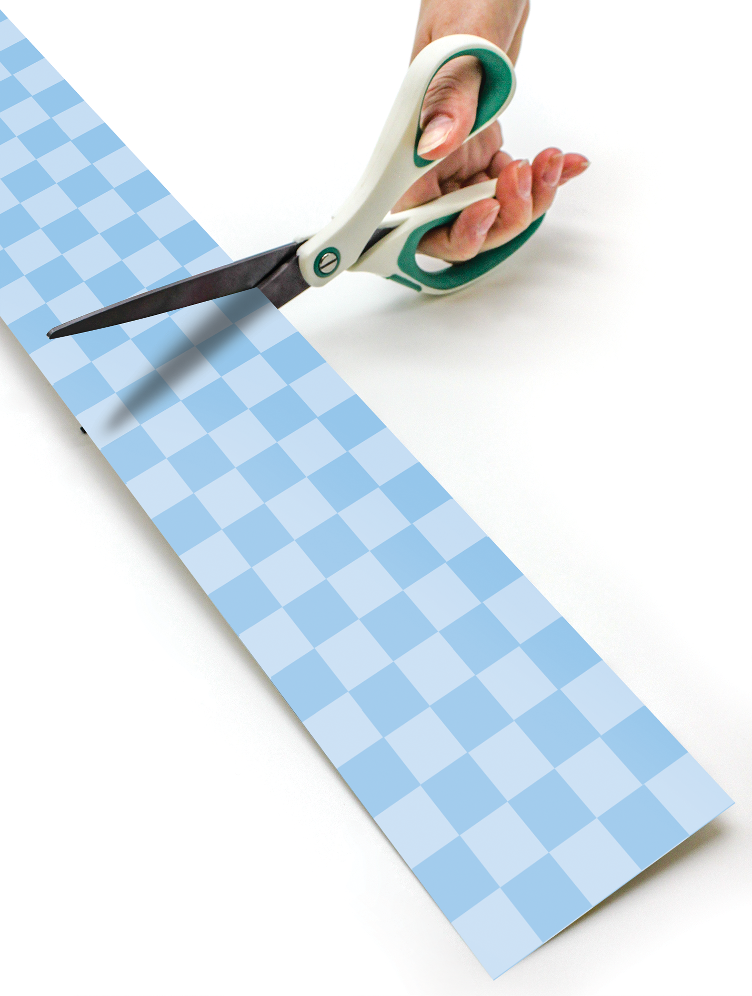 Cool for School Blue Checkers Straight Rolled Border Trim