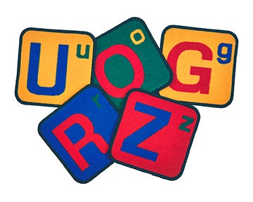 Alphabet Seating  - 12in Squares Kit - Set of 26 - Blue