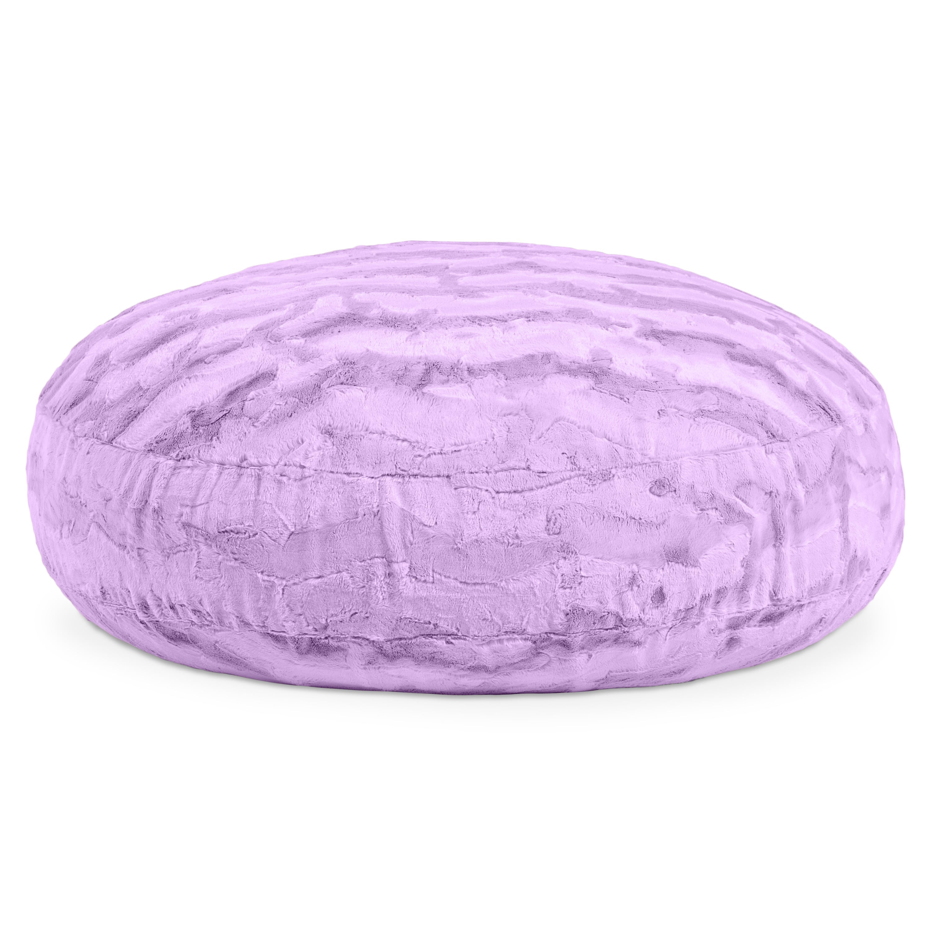 Jaxx Cocoon 4 Foot Bean Bag Chair - Faux Fur, Bellflower Purple