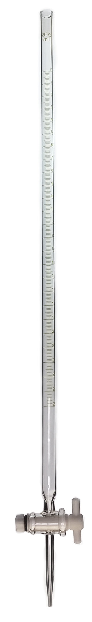 Burette Glass 25ml with PTFE Stopcock. Class A