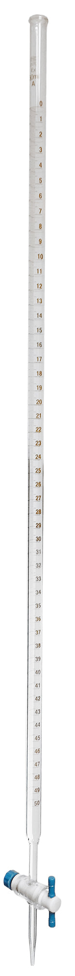 Burette Glass 50ml with PTFE Stopcock. Class A.