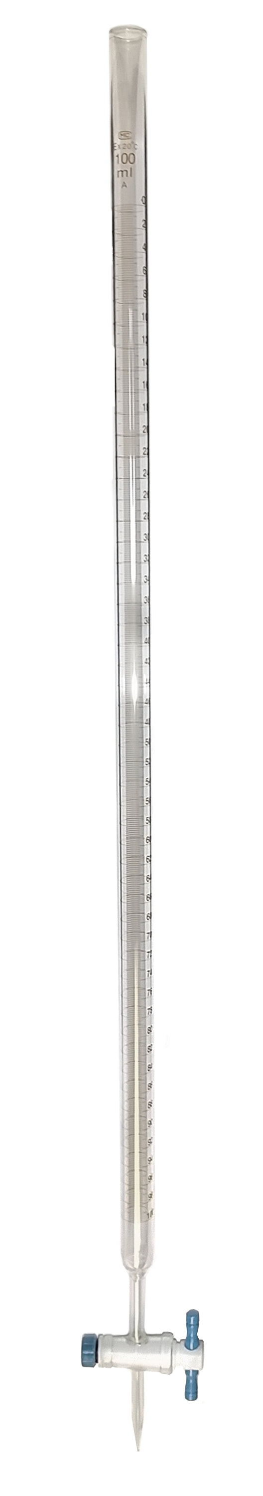 Burette Glass 100ml with PTFE Stopcock. Class A.