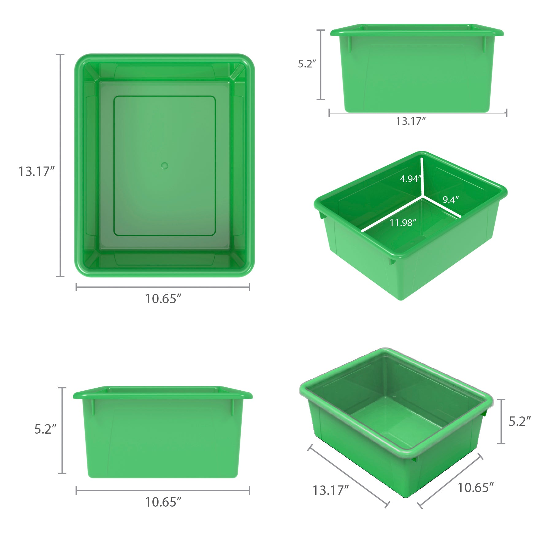 Deep Storage Tray, Green