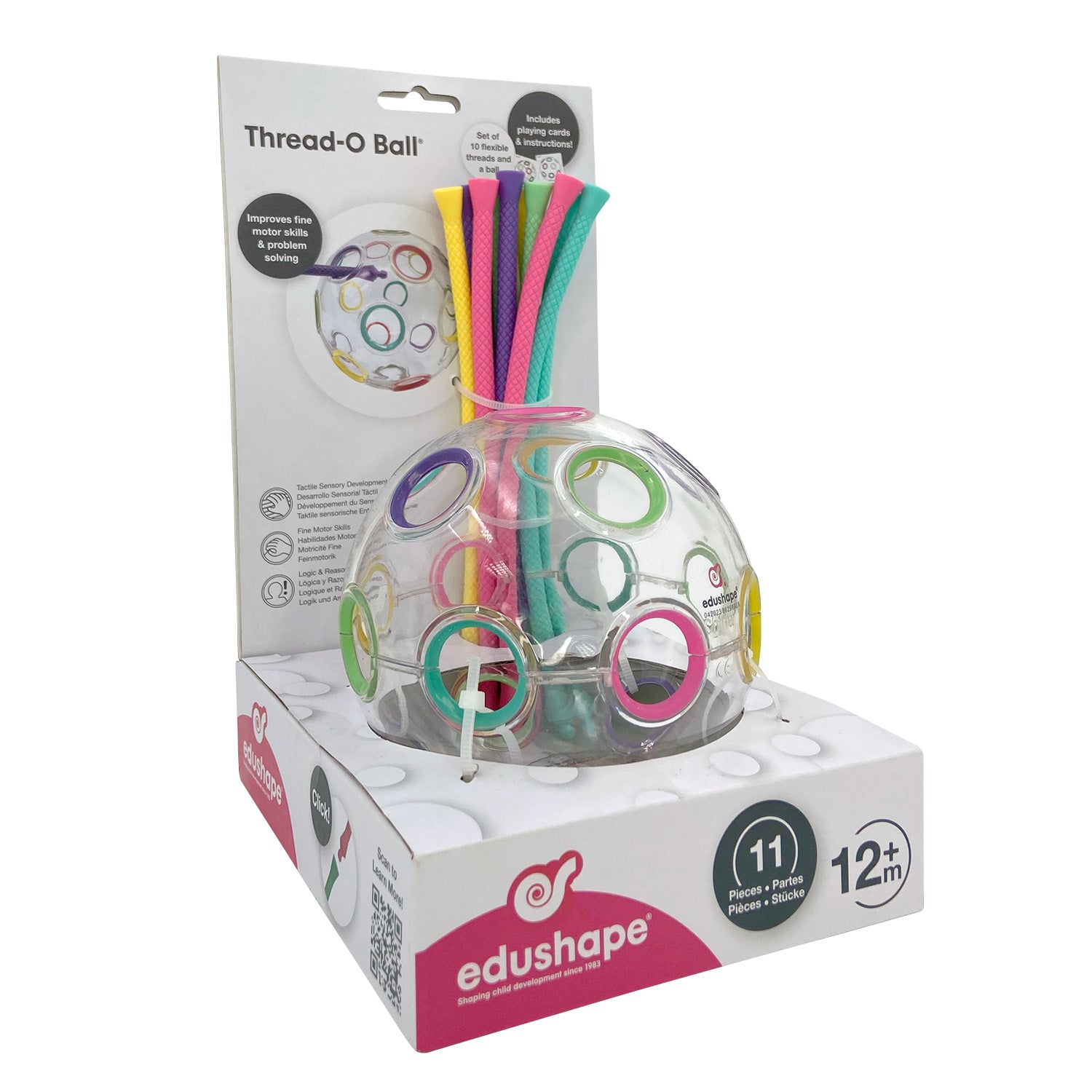 Thread-o-Ball - Bright and Fun Linking Toys for Babies and Toddlers, Sensory Engagement