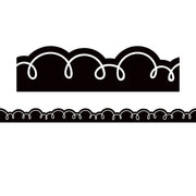 Black with White Squiggles Die-Cut Border Trim, 35 Feet