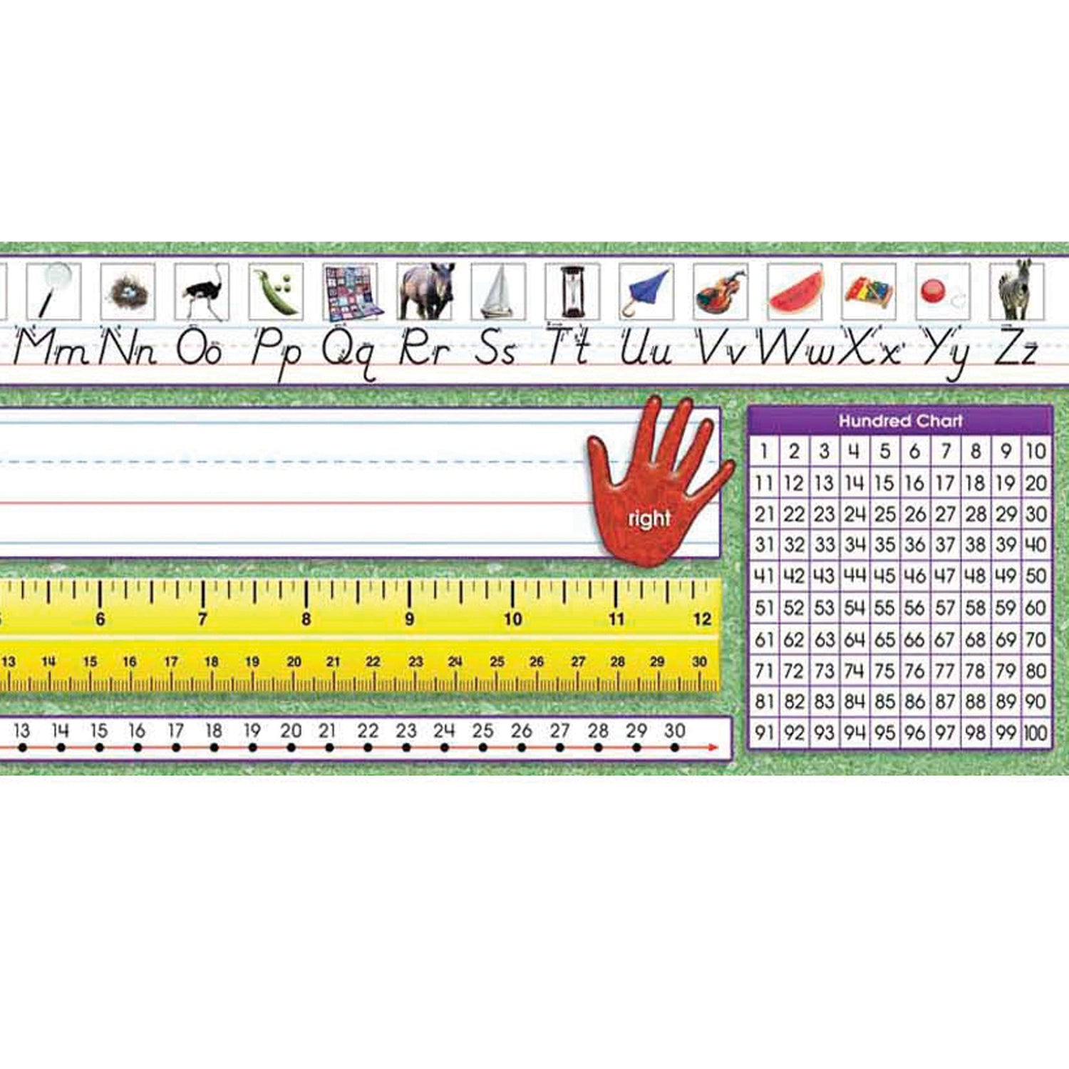 Modern Manuscript Primary Desk Plates, 19" x 5", Pack of 36