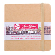Sketchbook, 80 Sheets, 90lbs, Kraft Cover, 4.7" x 4.7"