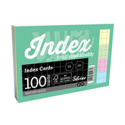 100PK INDXCRD 10MM SQU RL ASST COLR