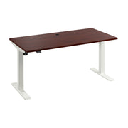 Bush Business Furniture Move 40 Series 60W x 30D Electric Height Adjustable Standing Desk in Hansen Cherry with White Base - 59.45" Width x 29.37" Depth x 28.17" Height