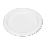 Plastic Dinnerware, Plates, 7" Dia, White, 125/pack