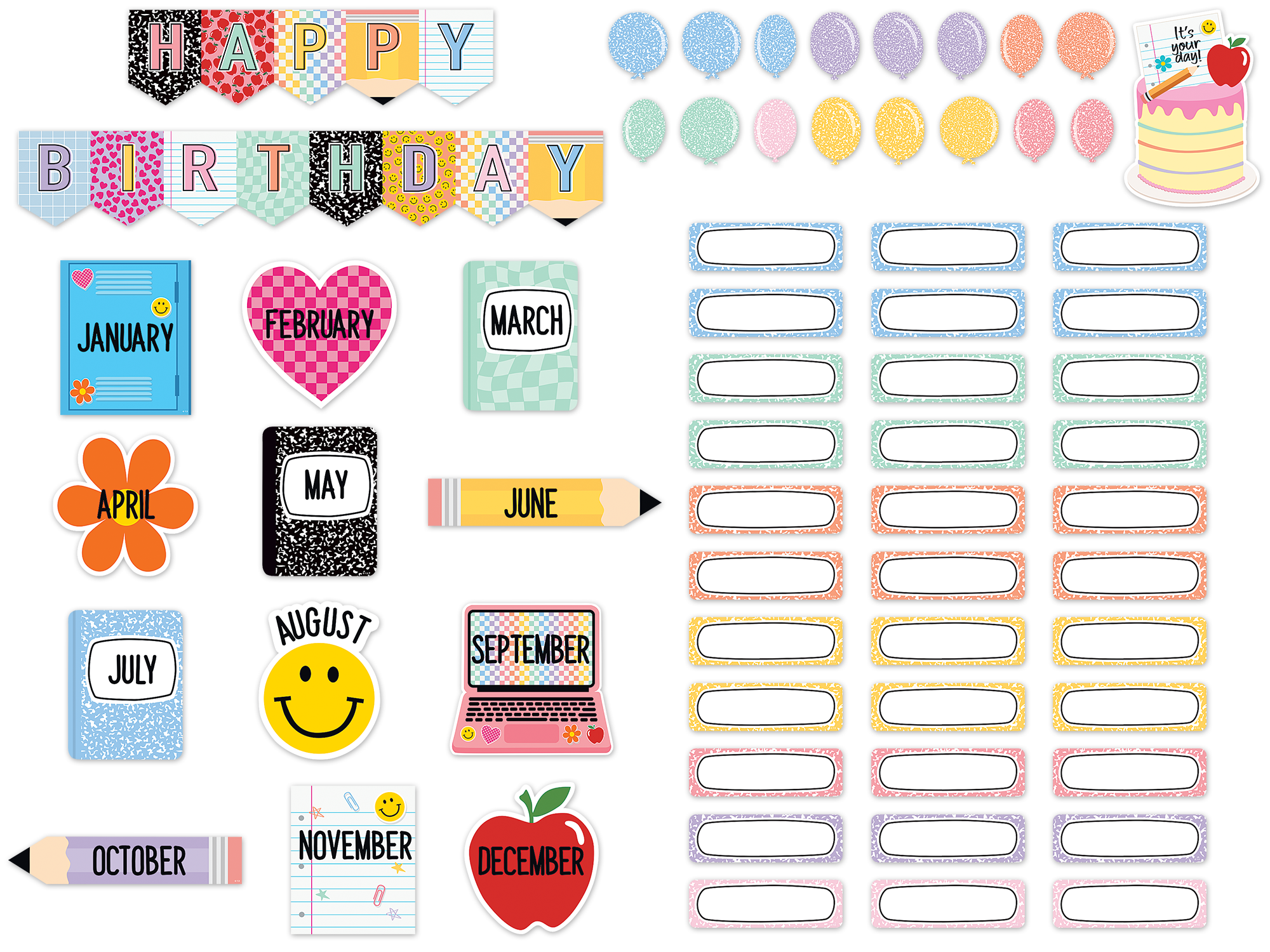 Cool for School Happy Birthday Mini Bulletin Board