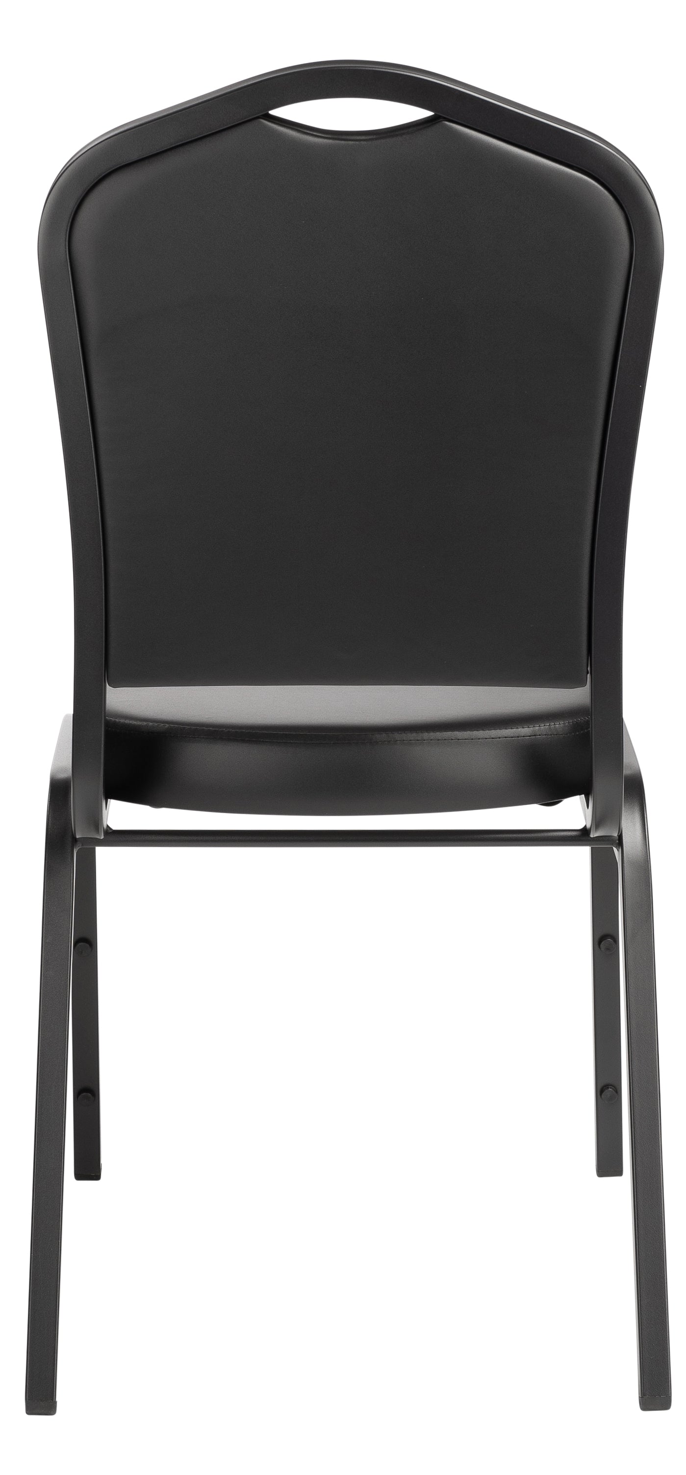 NPS® 9300 Series Deluxe Vinyl Upholstered Stack Chair, Surface Color: Black, Frame Color: Black Sandtex