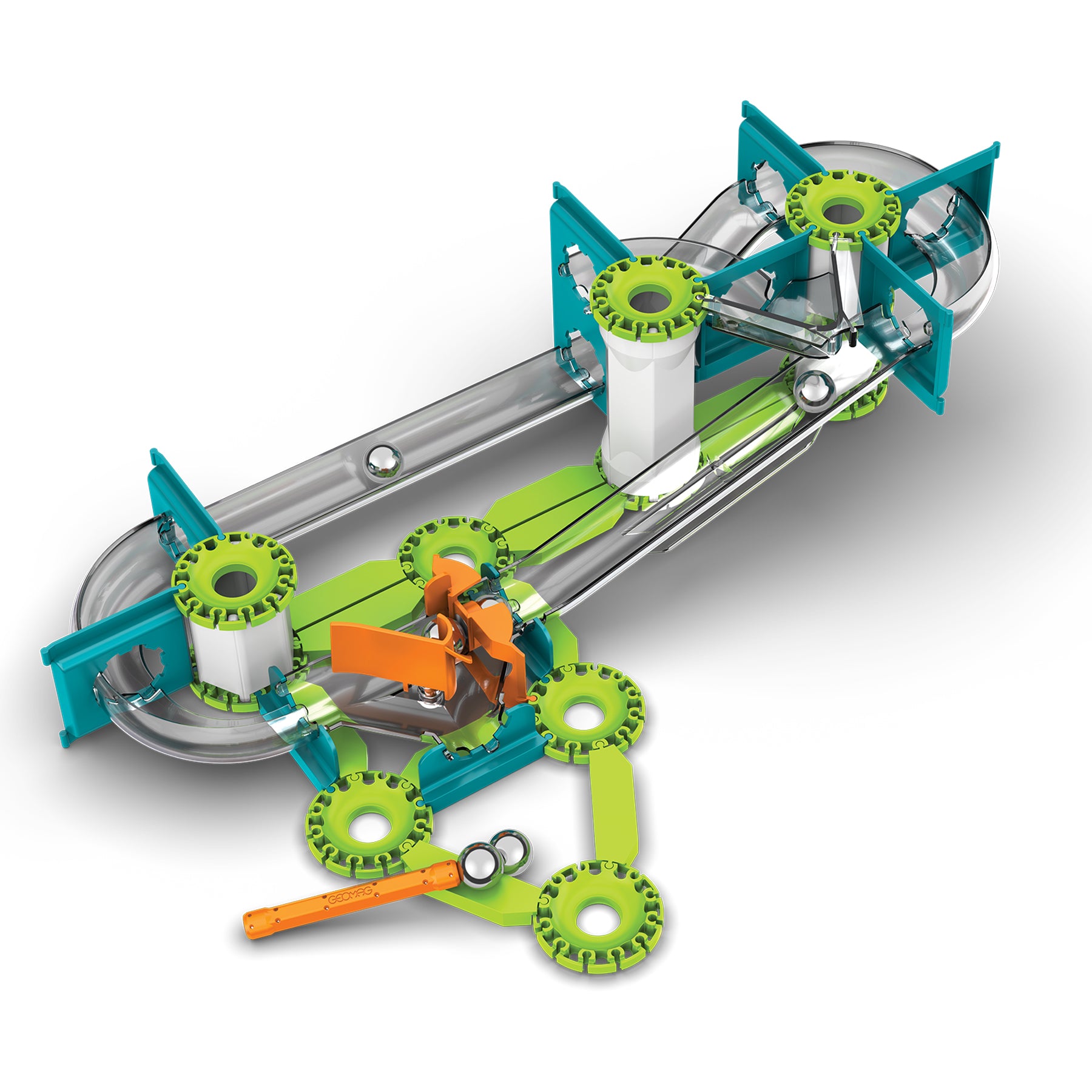 Mechanics Gravity Construction Set, Race Track Recycled, 67 Pieces